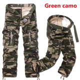 Men Casual Military Cargo Pants Camo Combat Loose Straight Long Baggy camouflage Trousers Mart Lion 28 green camo 