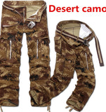 Men Casual Military Cargo Pants Camo Combat Loose Straight Long Baggy camouflage Trousers Mart Lion 28 desert camo 