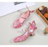 Summer Girls High Heel Princess Sandals Children Shoes Glitter Leather Butterfly Kids For Party Dress Weddin Party Mart Lion   