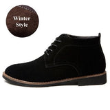 Men's Boots Autumn Winter Lace-Up Style Nubuck leather Plush Warm Mart Lion black plush 5.5 