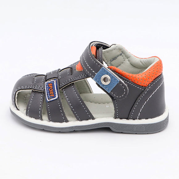 Cute eagle Summer Boys Orthopedic Sandals Pu Leather Toddler Kids Shoes for Boys Closed Toe Baby Flat Mart Lion 169  Grey 20 