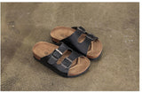 Summer Boys Slippers For Children Cork Sandals Outdoor Non-slip Soft Leather Girls Beach Shoes kids Sport Slipp Mart Lion   