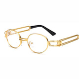 Hip Hop Retro Small Round Sunglasses Women Vintage Steampunk Men's Gold  Frame Eyewear Oculo Mart Lion JY004K C7  