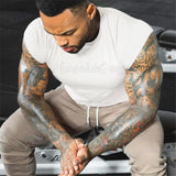 men's clothing fitness gym t shirt muscle guys bodybuilding short sleeve t-shirt homme Slim fit Mart Lion   