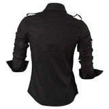 Jeansian Men's Dress Shirts Casual Stylish Long Sleeve Designer Button Down Z014 Black2 Mart Lion   