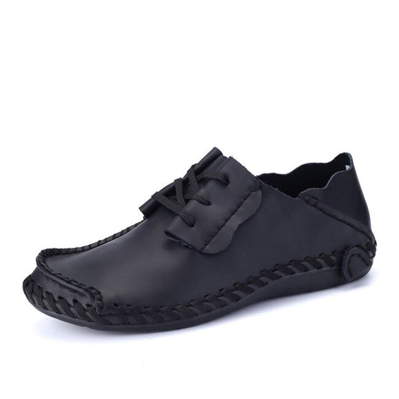 Men's Leather Shoes Casual Autumn Shoes Designer Casual Breathable Comfort Loafers Mart Lion black 6.5 