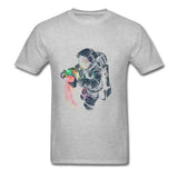 Men's T-shirts JellySpace Novelty Design Jellyfish Astronaut Print Summer Clothes Cotton Top Tee Mart Lion Gray XS 