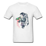 Men's T-shirts JellySpace Novelty Design Jellyfish Astronaut Print Summer Clothes Cotton Top Tee Mart Lion White XS 