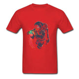 Men's T-shirts JellySpace Novelty Design Jellyfish Astronaut Print Summer Clothes Cotton Top Tee Mart Lion Red XS 