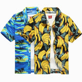 Aloha Shirts Men's Clothes Summer Camisa Havaiana Colorful Printed Short Sleeve Hawaiian Beach Shirts Mart Lion   