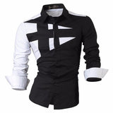 Sportrendy Men's Shirts Dress Casual Leopard Print Stylish Design Shirt Tops Yellow Mart Lion JZS054-Black M 