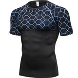 Short Sleeve Sport Shirt Men's Quick Dry Running T-shirts Snake Gym Clothing Fitness Top Men's Rashgard Soccer Jersey Mart Lion blue net S 