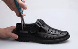 Men Sandals Summer Shoes Leather Casual Sandals Non-slip Mart Lion   