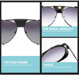 SteamPunk Aviation Style Sunglasses Men's Vintage Brand Design Rock Cool Oculos De Sol 66350 Mart Lion   