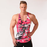 Men's Bodybuilding Tank Tops Camouflage Sleeveless Shirt Gym Fitness Workout Singlet Vest Undershirt Quick Dry Training Clothing