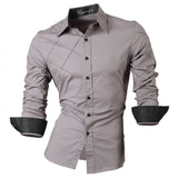 jeansian casual shirts dress men's clothing long sleeve social boutique cotton western button Mart Lion   