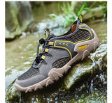 Outdoor Shoes Trekking Summer Colors Slip on Beach Breathable Leather Utility Hiking Shoes Men's Mart Lion   