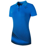 jeansian Style Women Casual Short Sleeve T-Shirt Floral Print Polo Golf Polos Tennis Badminton Mart Lion   