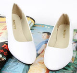 Leather Flat Shoes Pointed Toe Woman Loafers Autumn Casual Shoes Women Flats Candy Color Sweet Flats Mart Lion Matt white 35 