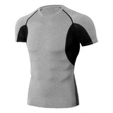 Quick Dry Running Shirt Men's Rashgard Fitness Sport Gym T-shirt Bodybuilding Gym Clothing Workout Short Sleeve Mart Lion light gray M 