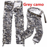  Men Casual Military Cargo Pants Camo Combat Loose Straight Long Baggy camouflage Trousers Mart Lion - Mart Lion
