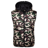 Giraffe Winter Jacket Men's Hoodied Vest Zipper Sleeveless Casual Winter Waistcoat Mart Lion   