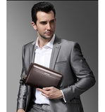 Men's Wallet Leather Money Passport Bag large Capacity Thin Coin Purse Coin Card Holder Male Long Handbag Mart Lion   