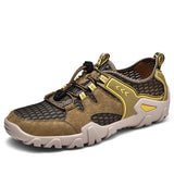 Outdoor Shoes Trekking Summer Colors Slip on Beach Breathable Leather Utility Hiking Shoes Men's Mart Lion Khaki-1D81071 39 