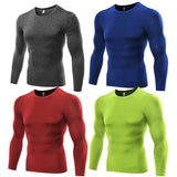 Men's Compression Under Base Layer Top Long Sleeve Tights Sports Running T-shirts Mart Lion   