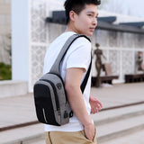Fengdong small usb charge shoulder bag men messenger waterproof sling chest boy travel bagpack men cross body Mart Lion   