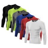 Men's Compression Under Base Layer Top Long Sleeve Tights Sports Running T-shirts Mart Lion   