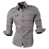 Jeansian Men's Dress Shirts Casual Stylish Long Sleeve Designer Button Down Z014 Black2 Mart Lion 8001-Gray US M(170-175cm)70kg China
