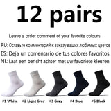 12 Pairs/Lot Men Cotton Socks Deodorant Crew Socks Breathable Solid Color Mart Lion Leave msg(12 pairs) China US(7-9.5) EU 39-44