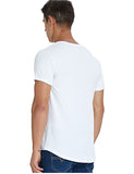  Deep V Neck T Shirt for Men's Low Cut Scoop Neck Top Tees Drop Tail Short Sleeve Cotton Casual Style Mart Lion - Mart Lion