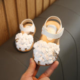Baby sandals 1-6 years old girl princess shoes Baotou summer children toddler shoes soft bottom hollow sandals non-slip fla Mart Lion White 21 