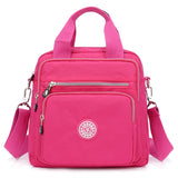 Women Messenger Bags Light Travel Handbag Waterproof Nylon Double Shoulde Casual Crossbody Lady Flap Tote Mart Lion Hot Pink  