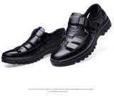 Men's Sandals Genuine Leather Summer Shoes Ventilation Casual Sandals Non-slip Mart Lion   