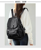 Women leather Backpacks Vintage Female Shoulder Bag Sac a Dos Travel Ladies Bagpack Mochilas School For Girls  Mart Lion