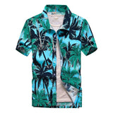 Aloha Shirts Men's Clothes Summer Camisa Havaiana Colorful Printed Short Sleeve Hawaiian Beach Shirts Mart Lion   