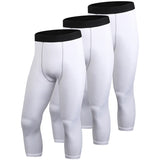 Men's Pants Commpression Sport Tights Fitness Workout Stretch Breathable Gym Leggings Quick Dry Running Tights Mart Lion 3pcs white S China