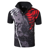 jeansian Men's Sport Tee Polo Shirts Golf Tennis Badminton Dry Fit Short Sleeve Mart Lion LSL252-Black US S 