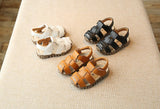 Leather sandals boys summer 100% soft leather boys and girls beach shoes children sports princess Mart Lion   