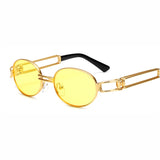 Hip Hop Retro Small Round Sunglasses Women Vintage Steampunk Men's Gold  Frame Eyewear Oculo Mart Lion JY004K C5  