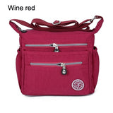 Nylon Women Messenger Bags Small Purse Shoulder Bag Female Crossbody Bags Handbags Bolsa Tote Beach Mart Lion Wine red  