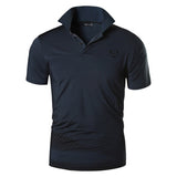 Jeansian Men's Sport Tee Shirt Poloshirt T-shirts Short Sleeve Golf Tennis Badminton LSL195 Mart Lion Gray S 