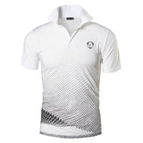 Jeansian Men's Sport Tee Shirt Poloshirt T-shirts Short Sleeve Golf Tennis Badminton LSL195 Mart Lion WhiteBlack S 