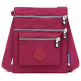 Nylon Multifunction Handbag For Women Waterproof Crossbody Multi Pocket Bag Lady Cell Phone Clutch Lightweight Shoulder Mart Lion Purple2 24cm 