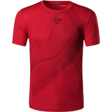 Jeansian Men's T-Shirt Tee Shirt Sport Dry Fit Short Sleeve Running Fitness Workout LSL230 Red Mart Lion LSL069Red US S China