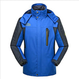 Men's Waterproof Windproof Hood Breathable Jackets Men's coats Autumn Outdoor Mountain Raincoat  clothing Mart Lion blue L 