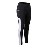 Pants Women Pocket leggings Fitness Sport Leggings running pants Slim Elastic Gym leggings Mart Lion black with white XS 